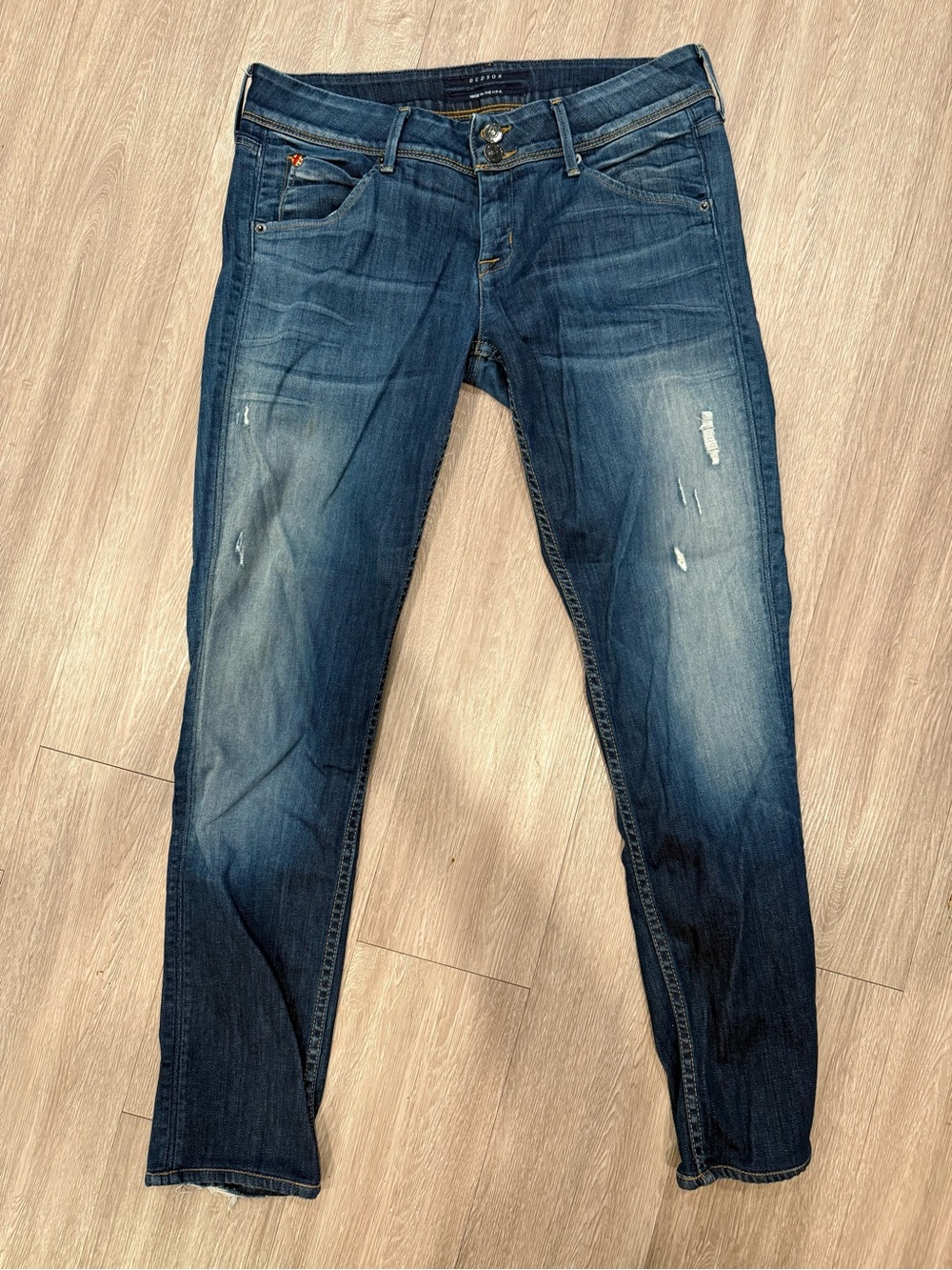 Hudson Jeans Women's Faded Dark Blue Skinny Jeans